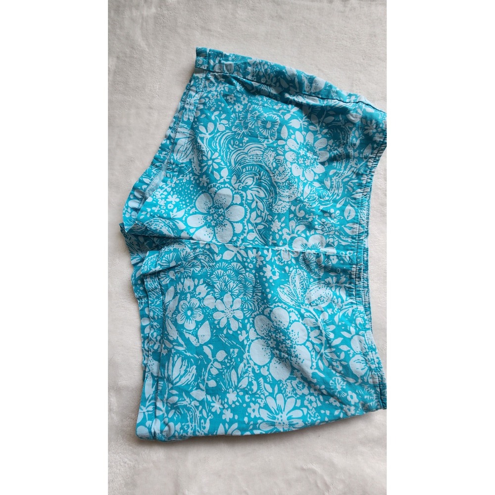 The Limited Stretch Turquoise Blue White Floral Botanical Shorts Womens Size 0